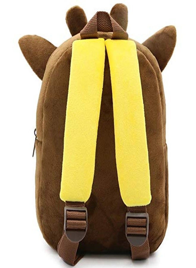 دزرت حقيبة ظهر مدرسية للأطفال من ديزيرت على شكل زرافة، مصنوعة من القطيفة الناعمة، بتصميم كرتوني/للأولاد/للبنات/للرضع/ (من 2 إلى 5 سنوات) (عبوة من قطعتين) - Image 5